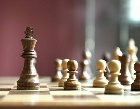 Chess game representing managerial stature: confidence, legitimacy and credibility.